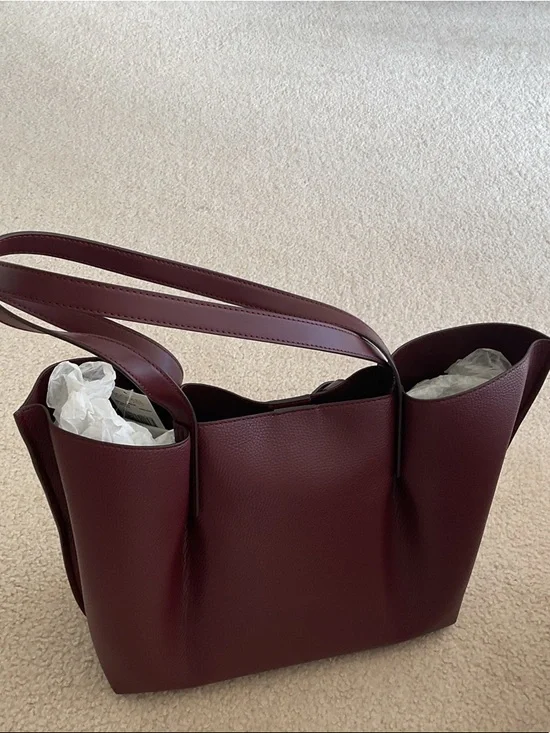 Michael Kors Bordeaux Pebbled Leather Tote with Silver Hardware - Picture 2 of 3